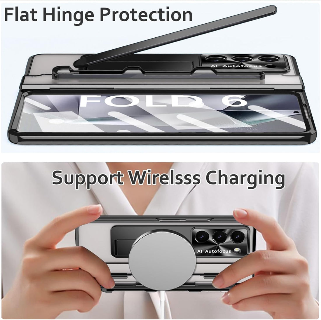 for Samsung Galaxy Z Fold 6 Case with S Pen Holder & Slim Stylus